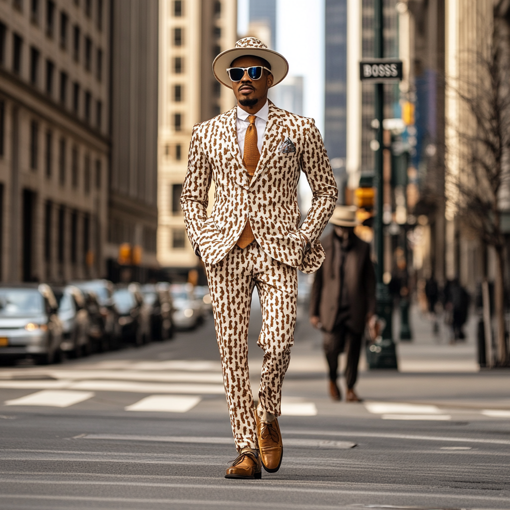 Men's single breasted regular fit suit blazer trousers set