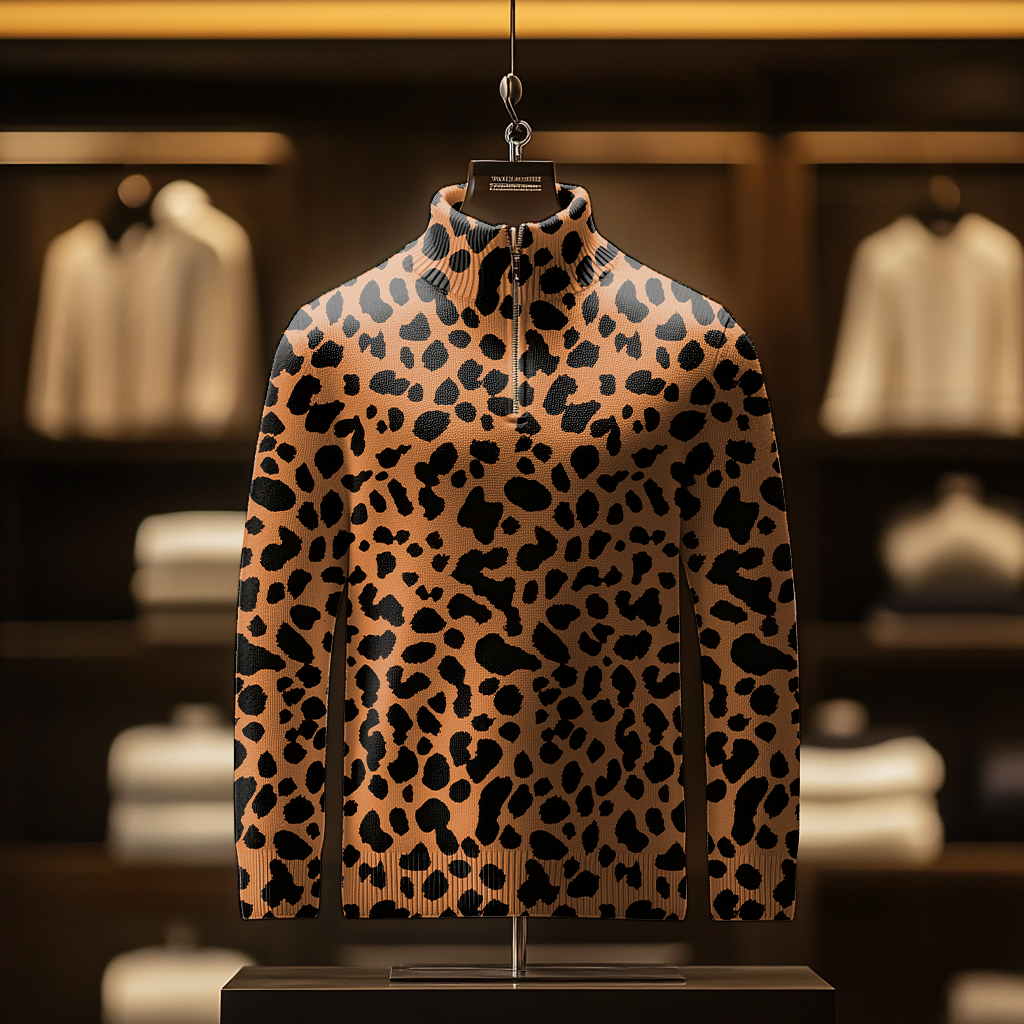 Men's Casual Long Sleeve Half Zip Shirt