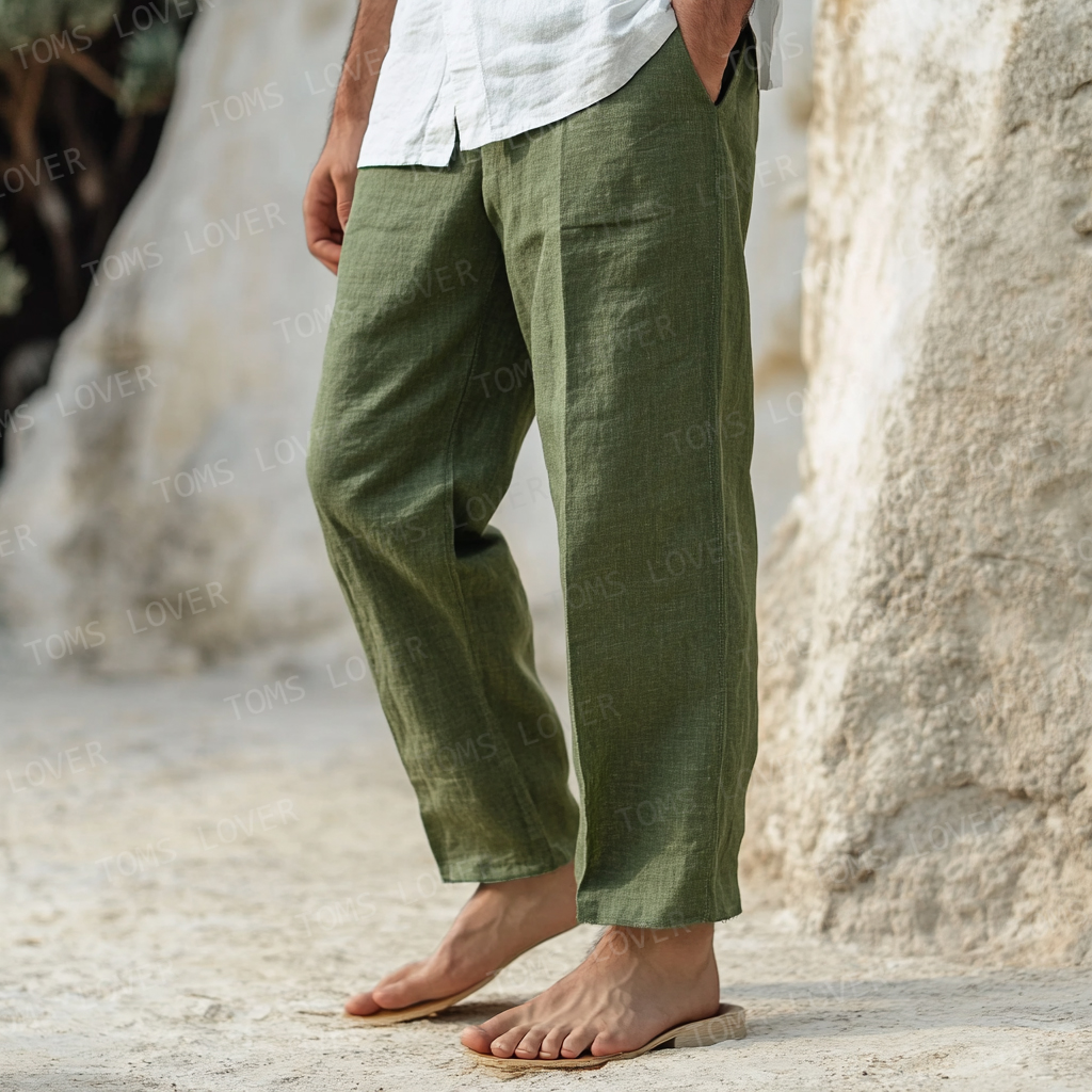 Spring men's linen trousers