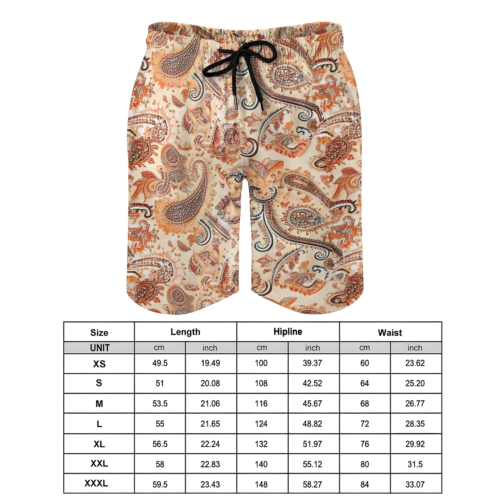 TomsloverMen's Paisley-Print Drawstring Swim Shorts 2407000110