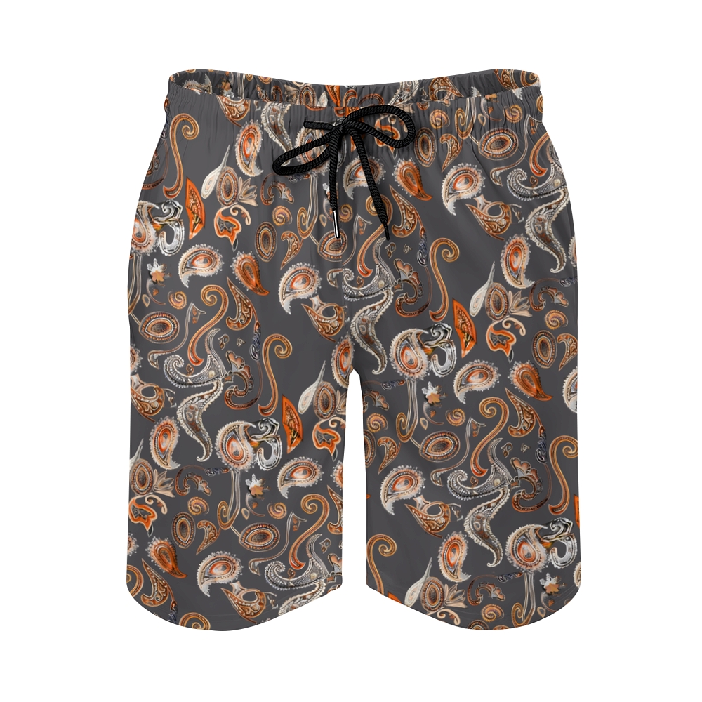 TomsloverMen's Paisley-Print Drawstring Swim Shorts 2407000111