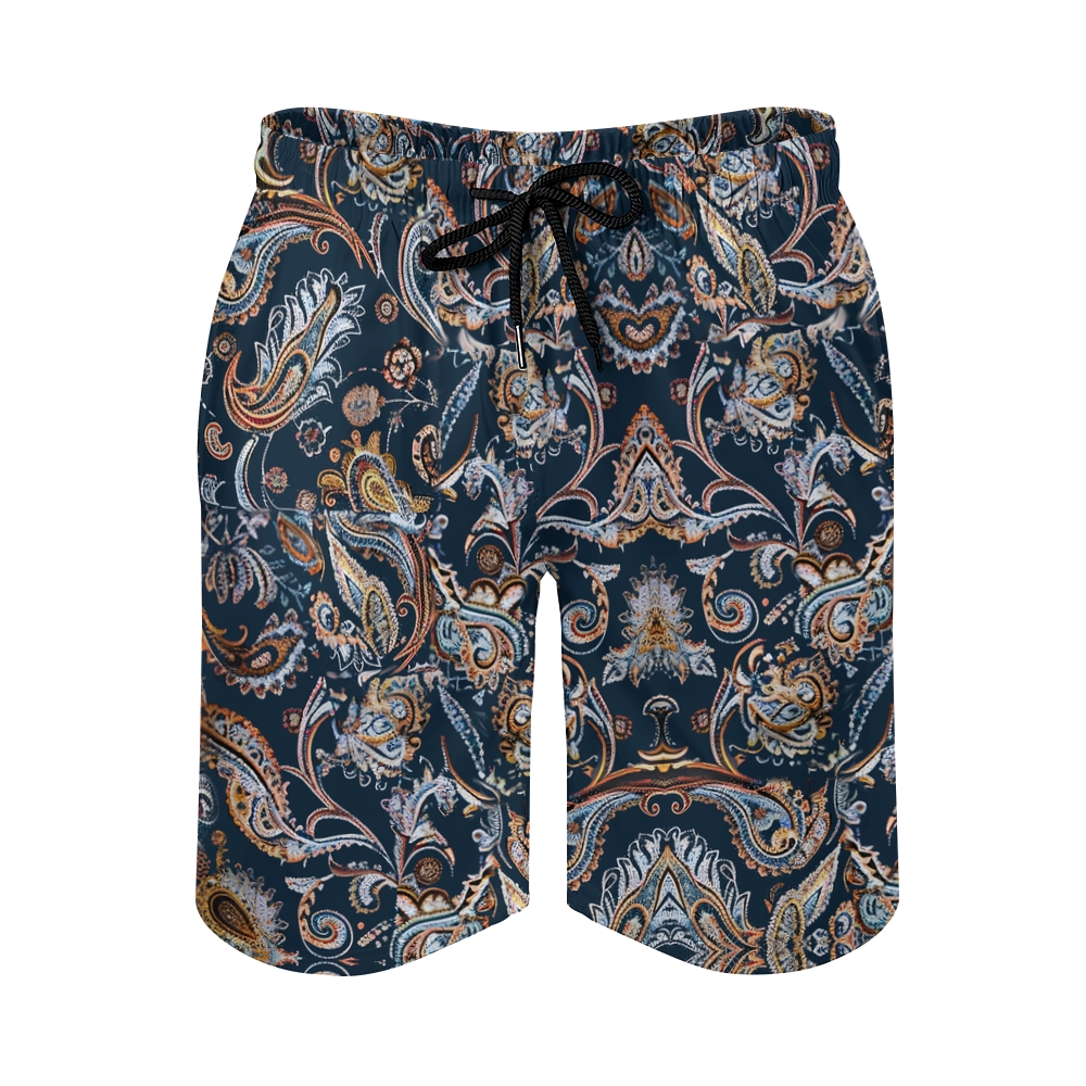 TomsloverMen's Paisley-Print Drawstring Swim Shorts 2407000115