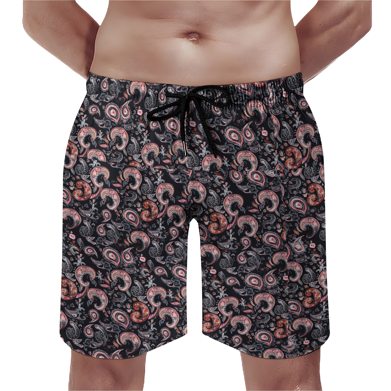 TomsloverMen's Paisley-Print Drawstring Swim Shorts 2407000117
