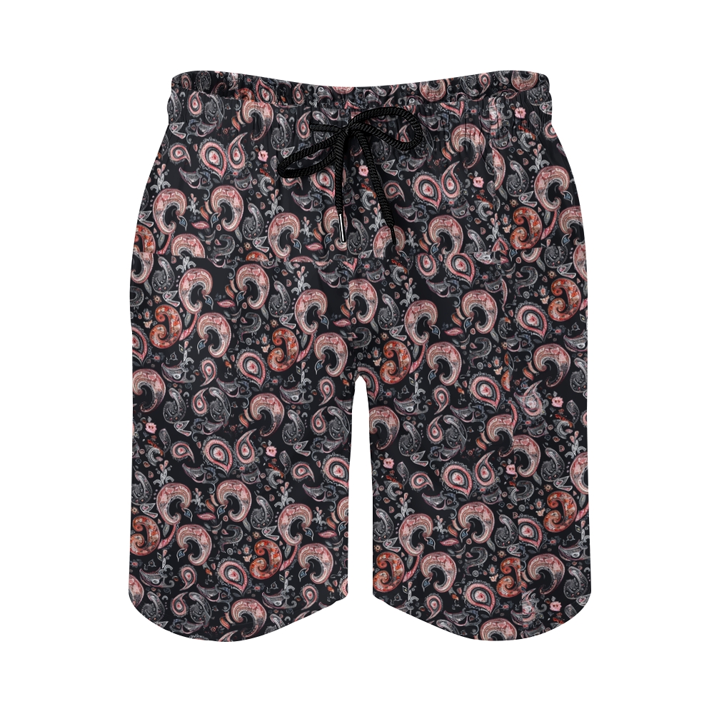 TomsloverMen's Paisley-Print Drawstring Swim Shorts 2407000117