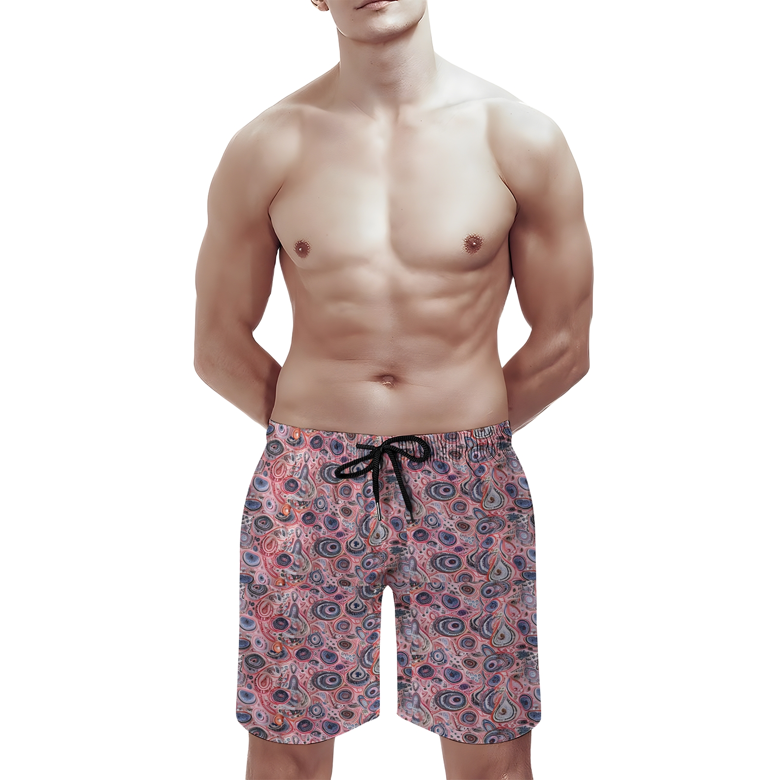 TomsloverMen's Paisley-Print Drawstring Swim Shorts 2407000120