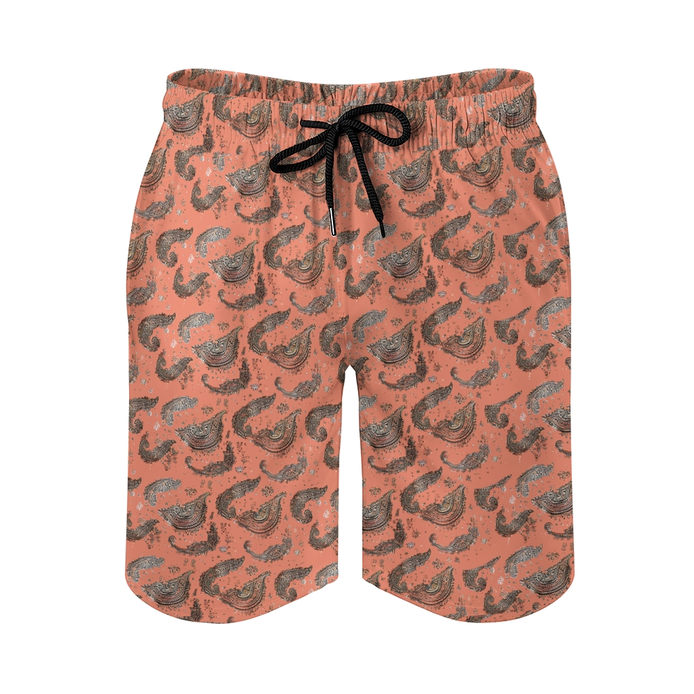 TomsloverMen's Paisley-Print Drawstring Swim Shorts 2407000123
