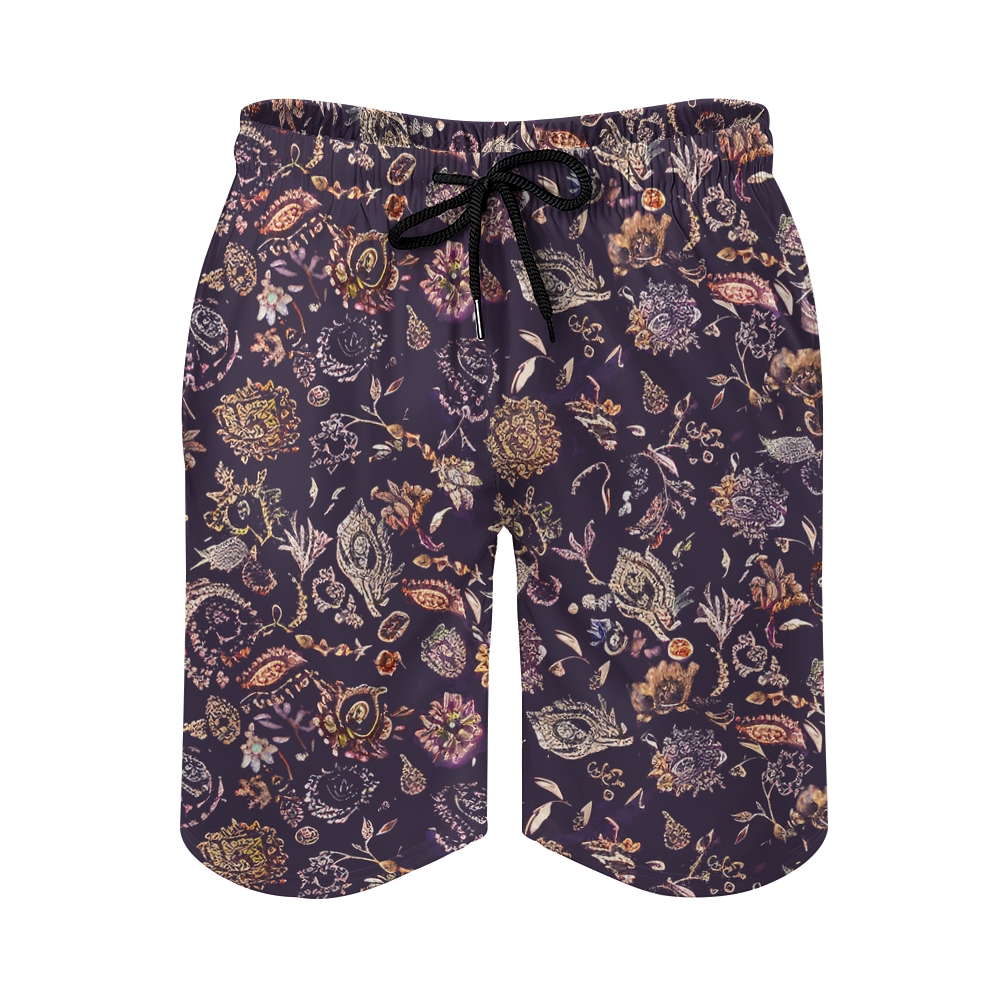 TomsloverMen's Print Drawstring Swim Shorts 2407000297
