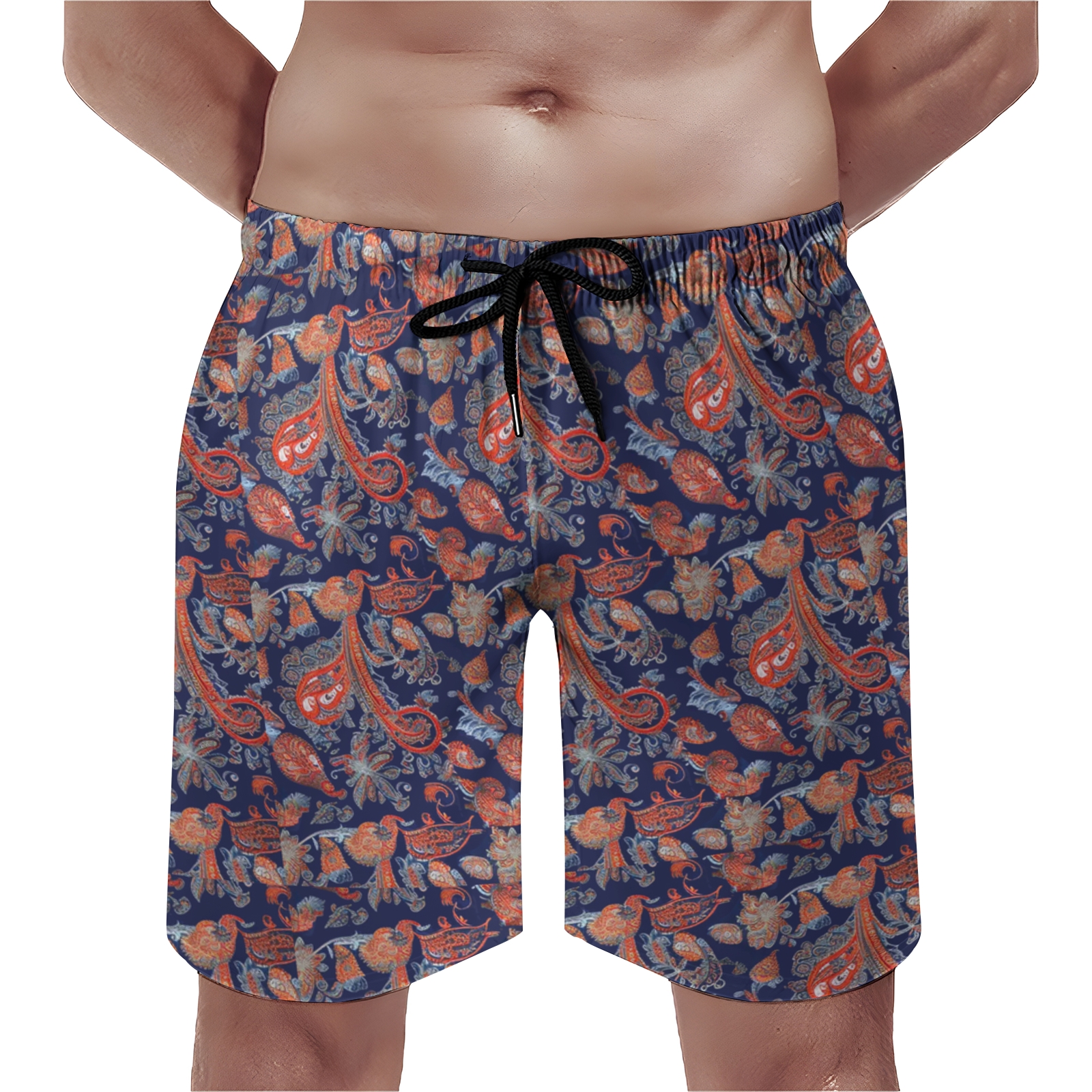 TomsloverMen's Print Drawstring Swim Shorts 2407000298