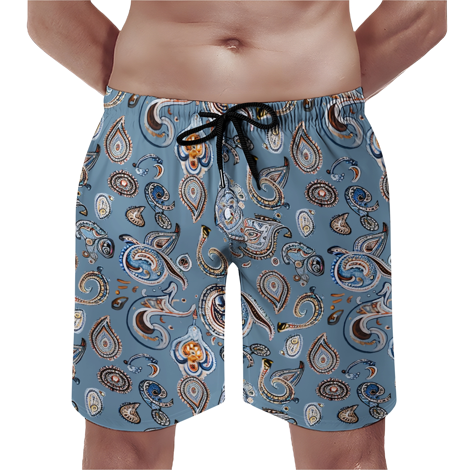 TomsloverMen's Print Drawstring Swim Shorts 2407000300