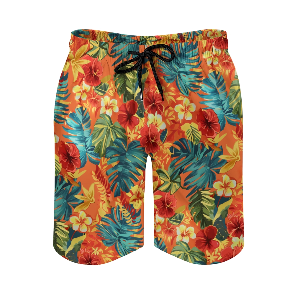 TomsloverMen's Print Drawstring Swim Shorts 2407000302