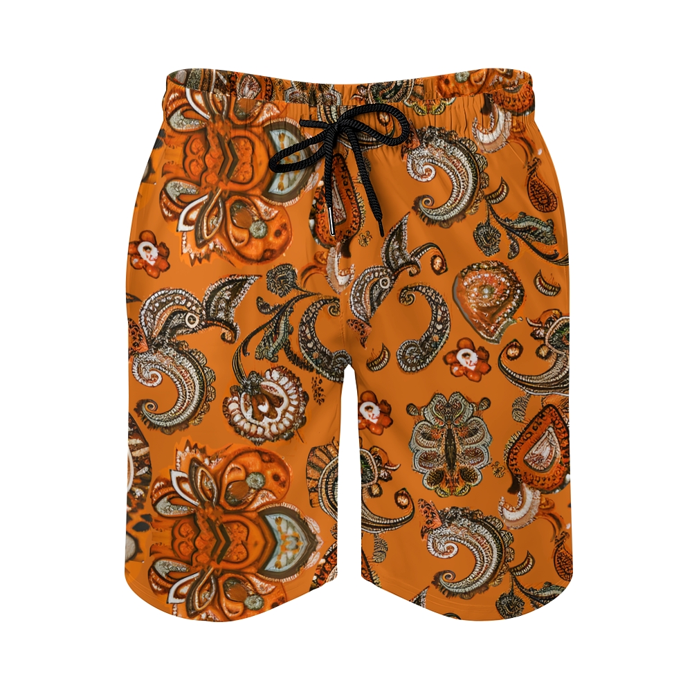 TomsloverMen's Print Drawstring Swim Shorts 2407000303