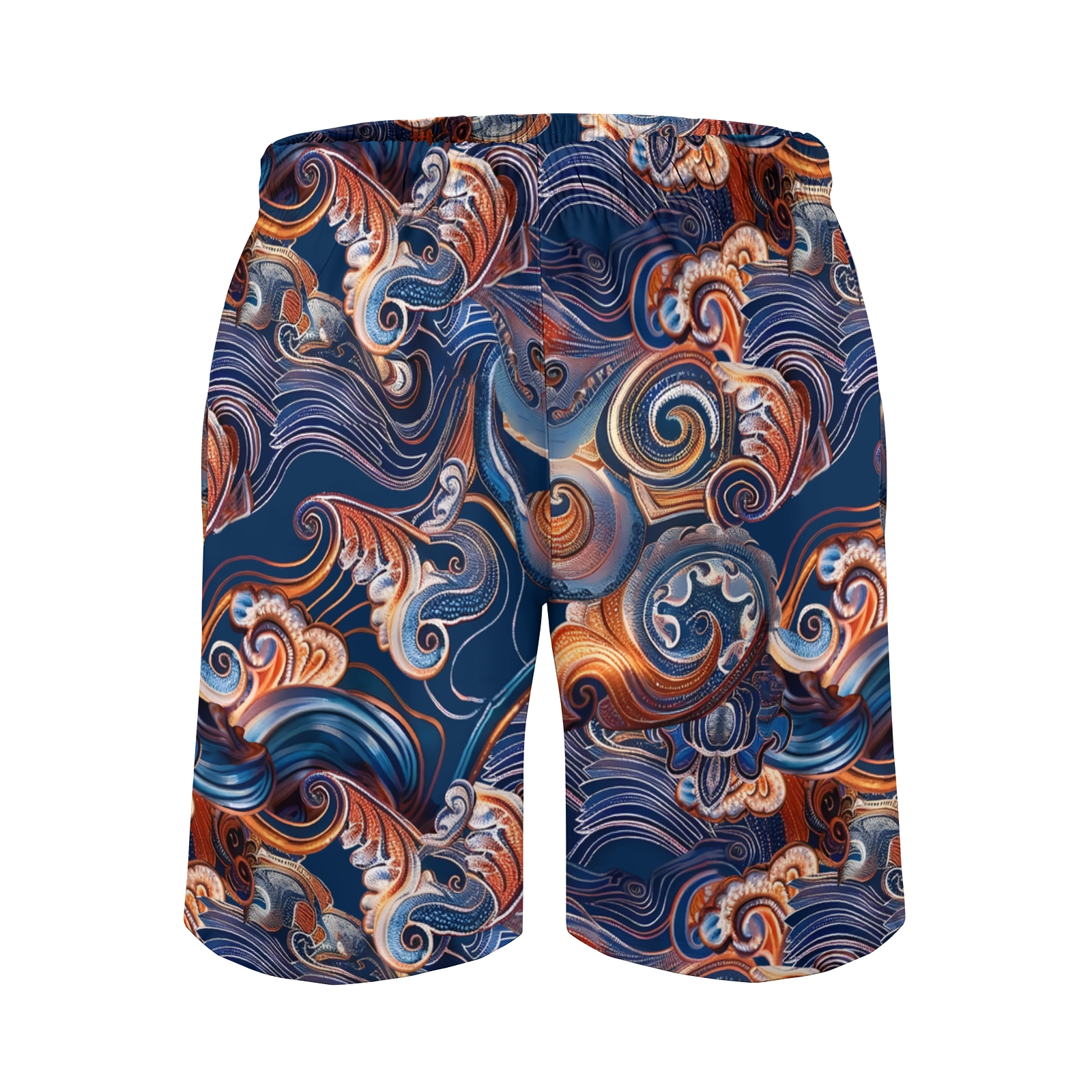 TomsloverMen's Print Drawstring Swim Shorts 2407000306