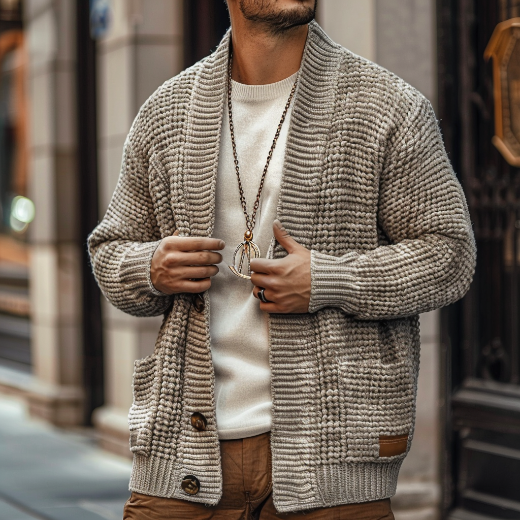 Men's Business Cardigan Sweater Cardigan