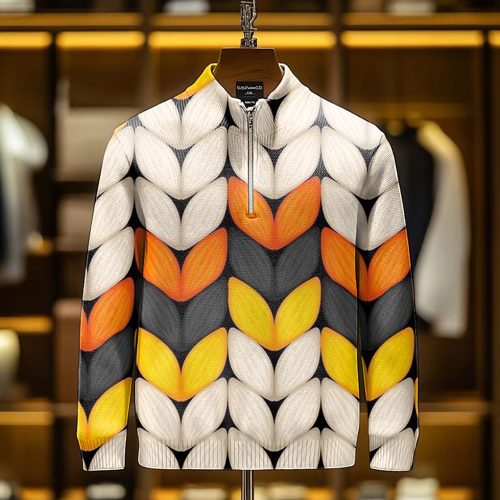 Men's casual half-zip Long sleeve sweatshirt sweater