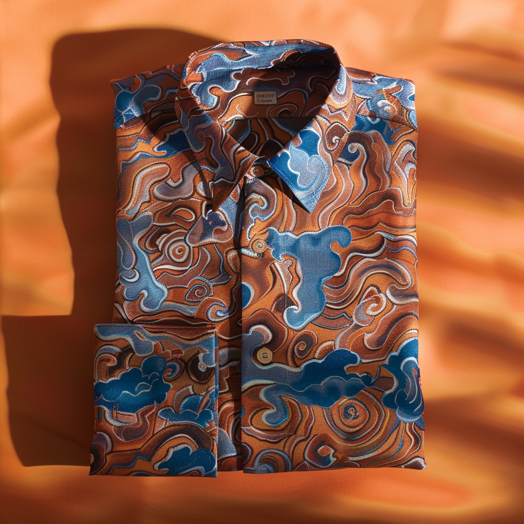 TomsloverSea of ​​Clouds Abstract Art Print Regular Shirt 