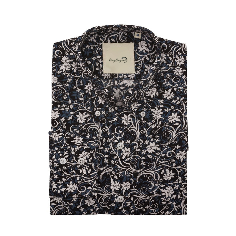 TomsloverFloral Shirt Men's Casual Regular Long Sleeve