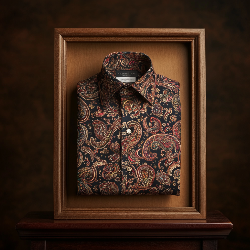TomsloverElegance Sleek Print  Business Casual Shirt Long Sleeve