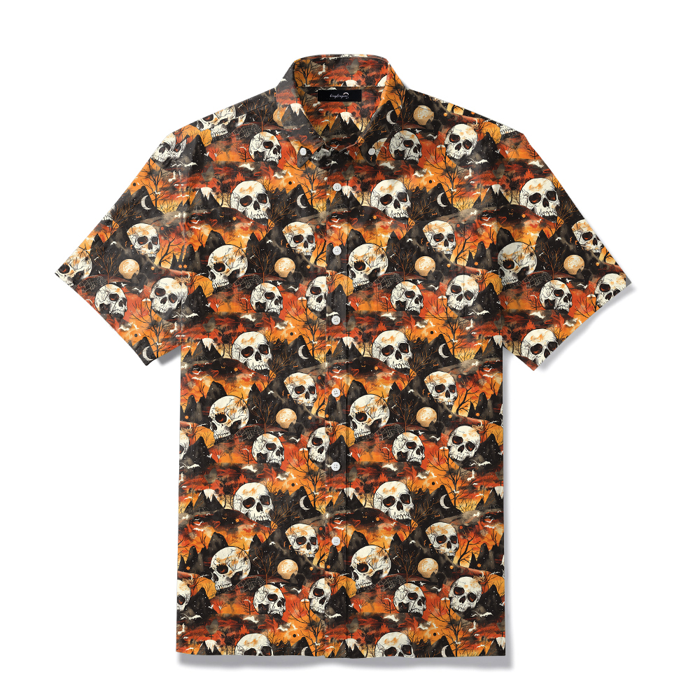 TomsloverHaunted Night Halloween Skull Shirt