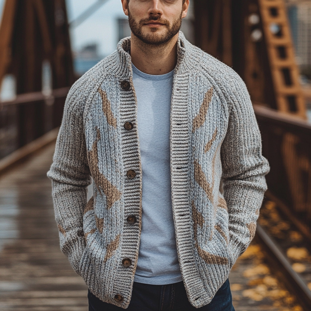 Men's Business Cardigan Sweater Cardigan Button Sweater