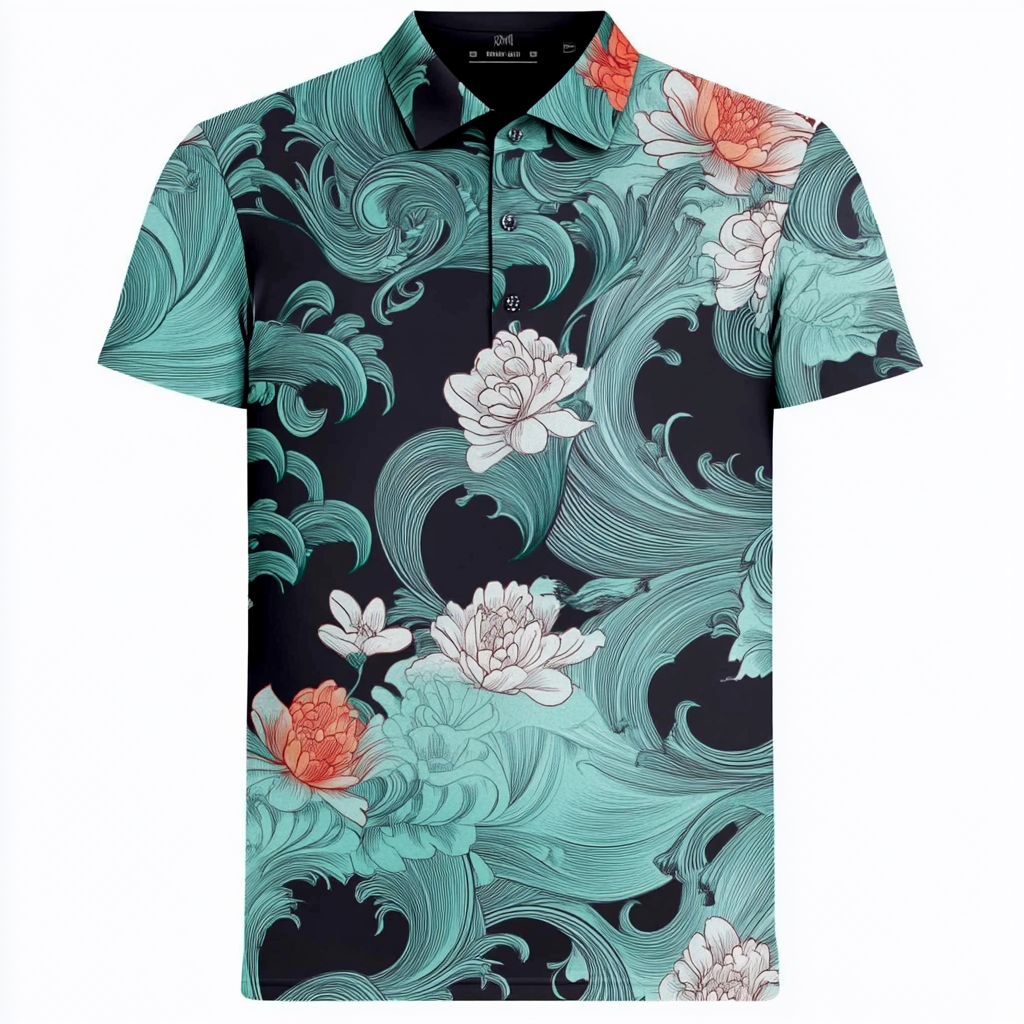 Fashionable and casual men's printed polo shirt