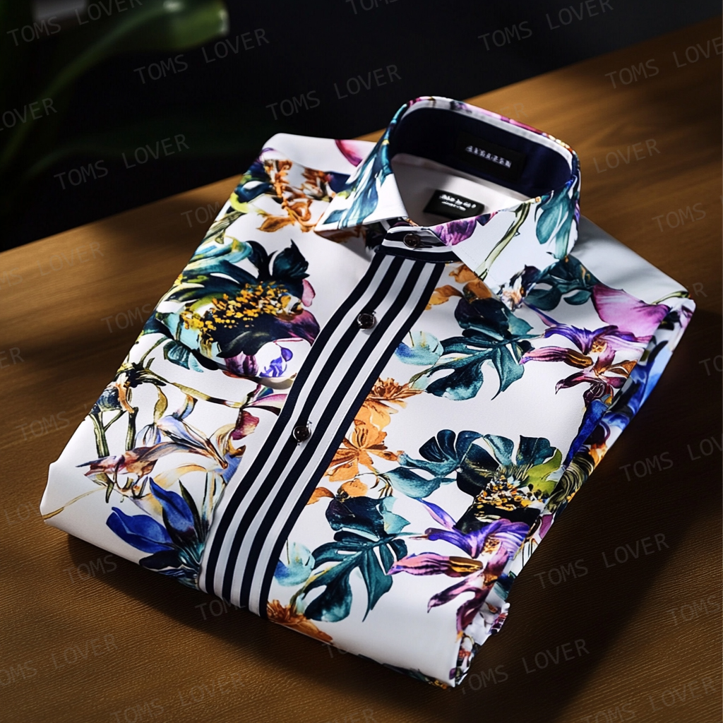 Men's casual Floral watercolor print shirt
