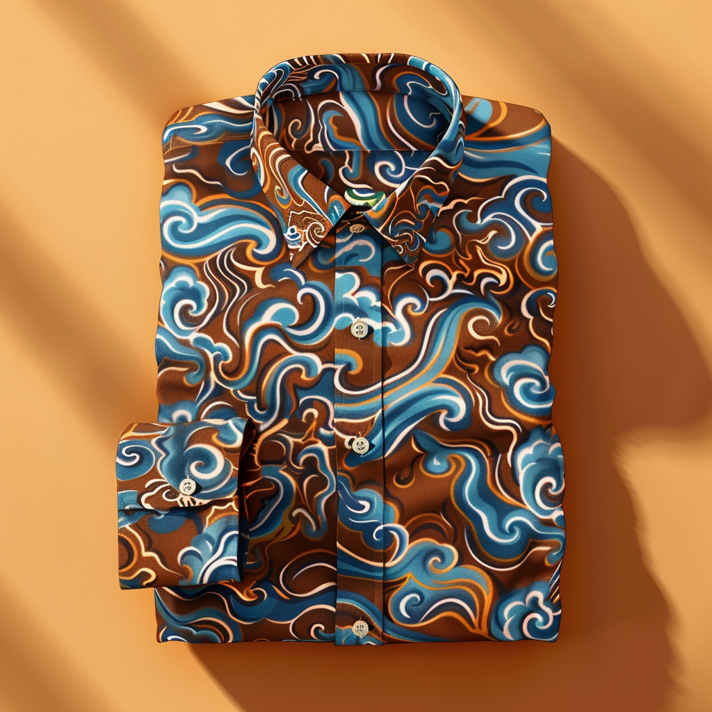 TomsloverSea of ​​Clouds Abstract Art Print Regular Shirt 
