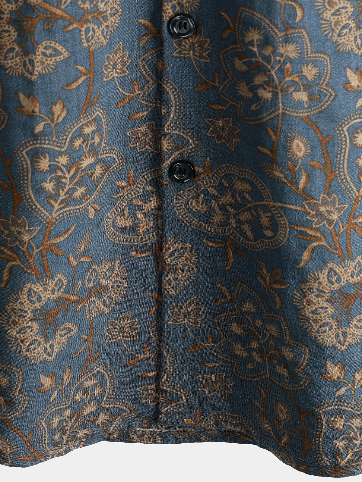 Cotton Casual Resort Hawaiian Shirt with Pockets plus size