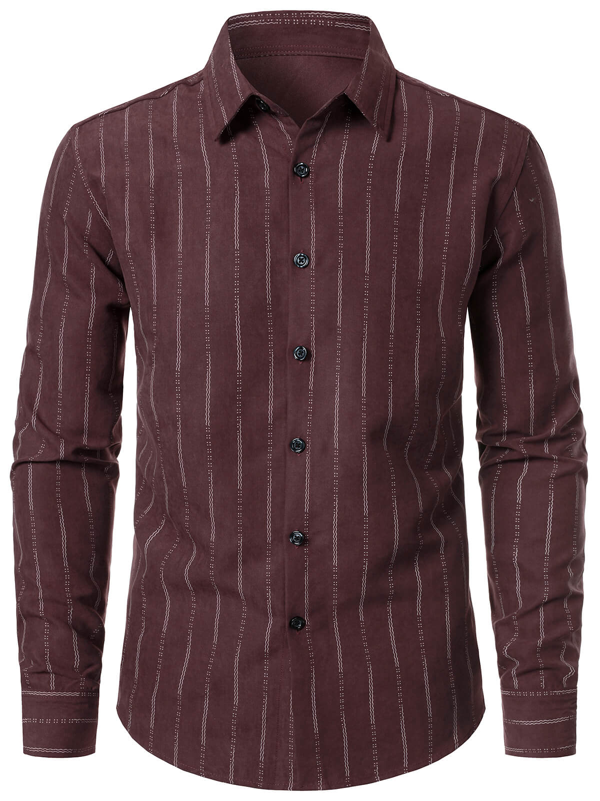 Men's Vintage Print Casual Fashion Button Long Sleeve Shirt