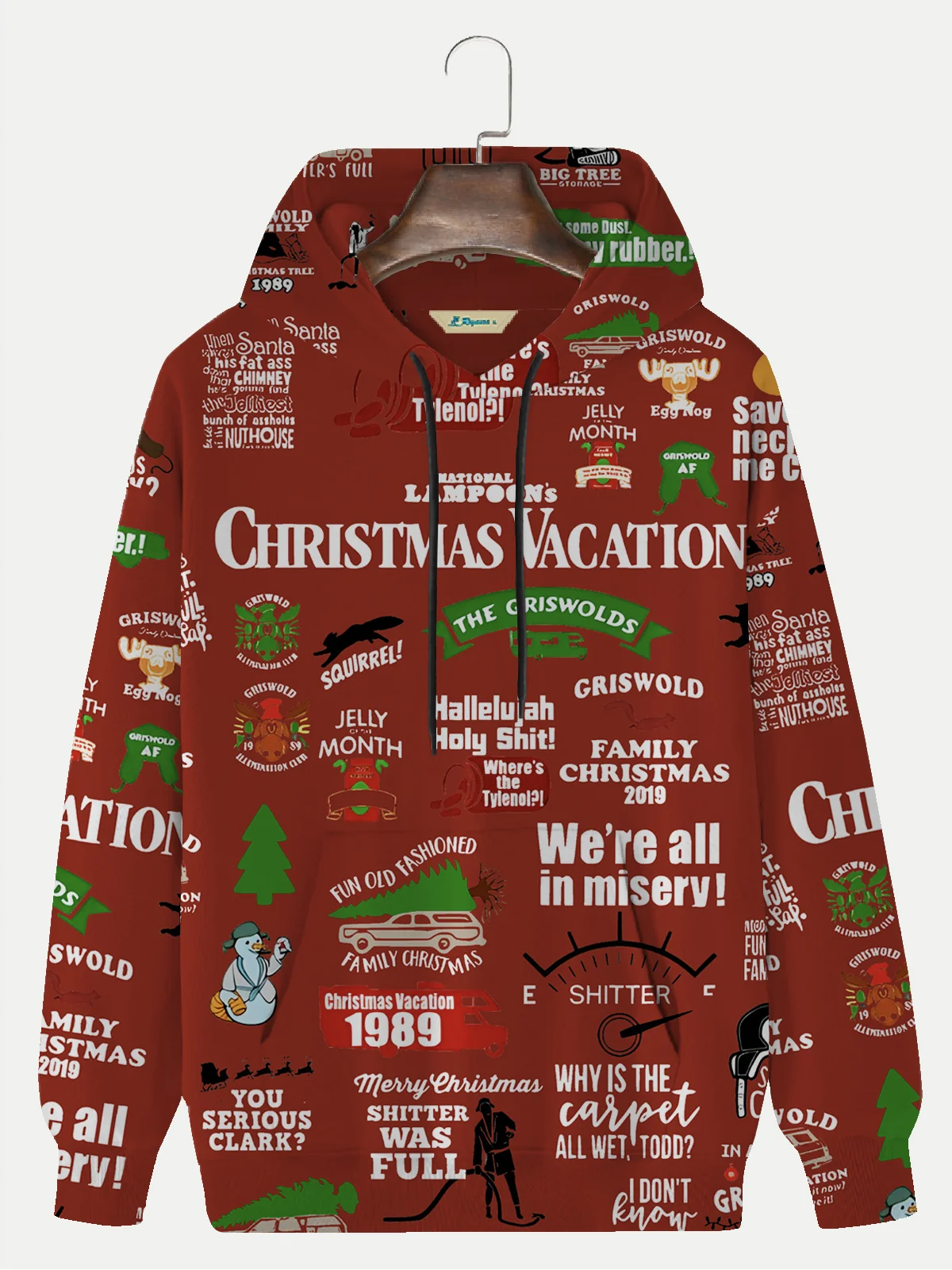 Men's Christmas Art Design Printed Hoodie
