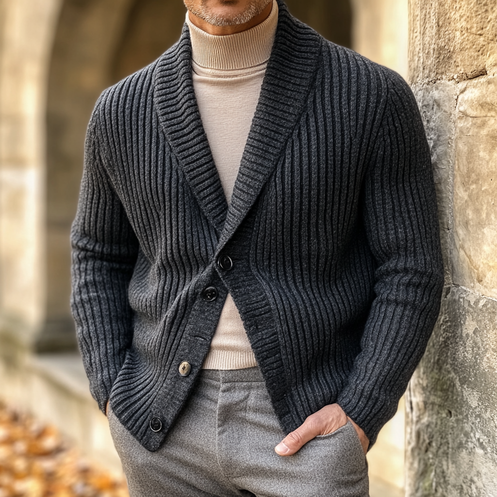 Men's Business Cardigan Sweater Cardigan Button Sweater