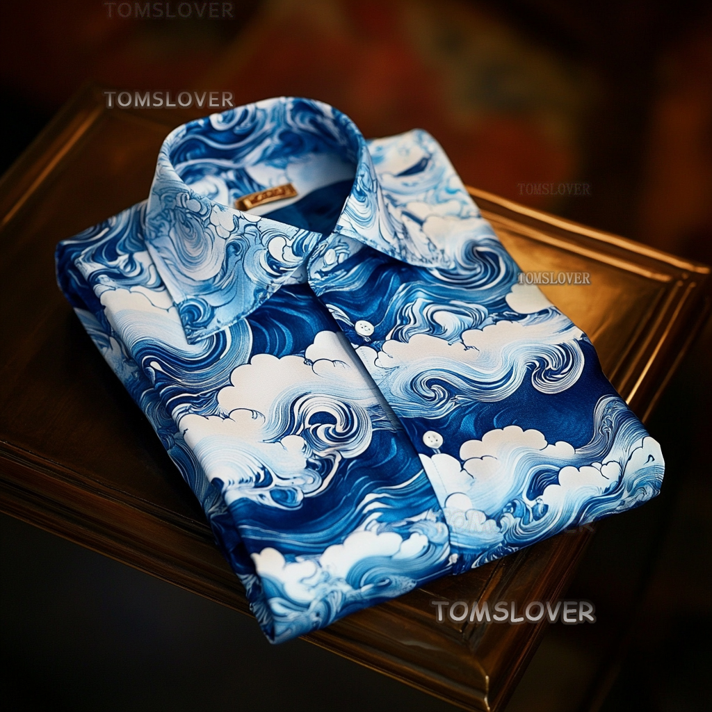 Tropical Ocean Waves Design Men's Shirt