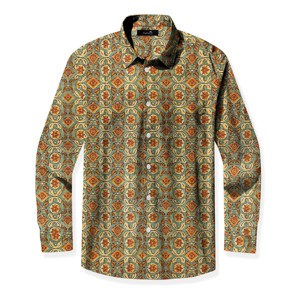 TomsloverMen's business casual printed shirts with pockets 100% Cotton