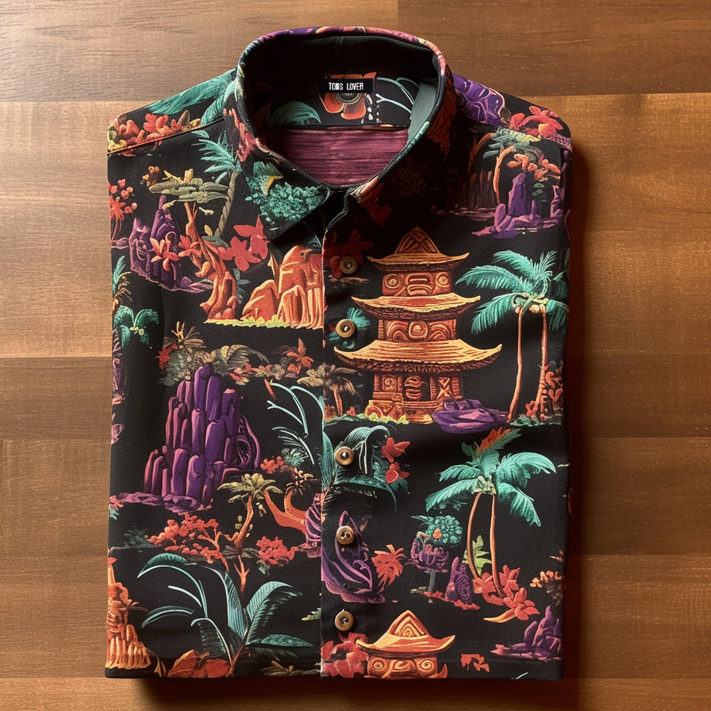 Tomslover  Tropical Print Shirt Short Sleeves