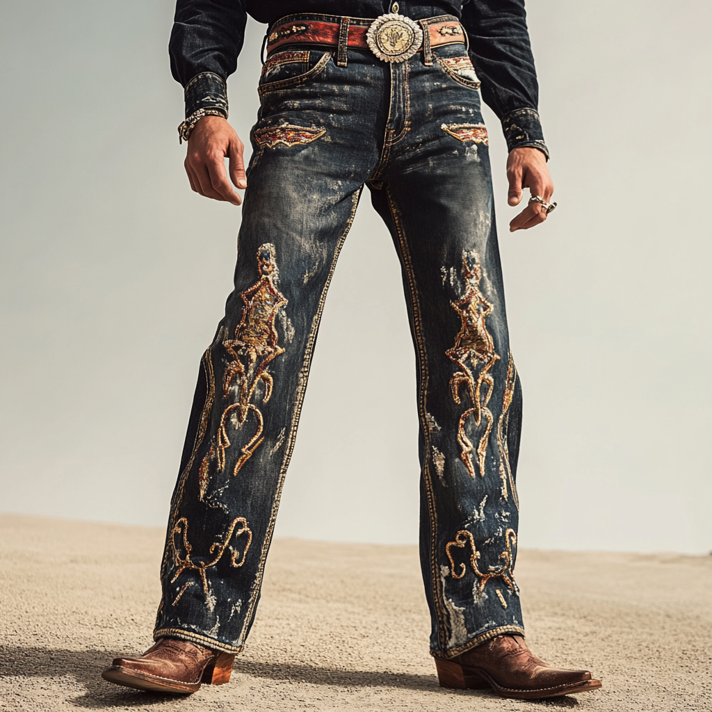 Jeans with a graphic pattern