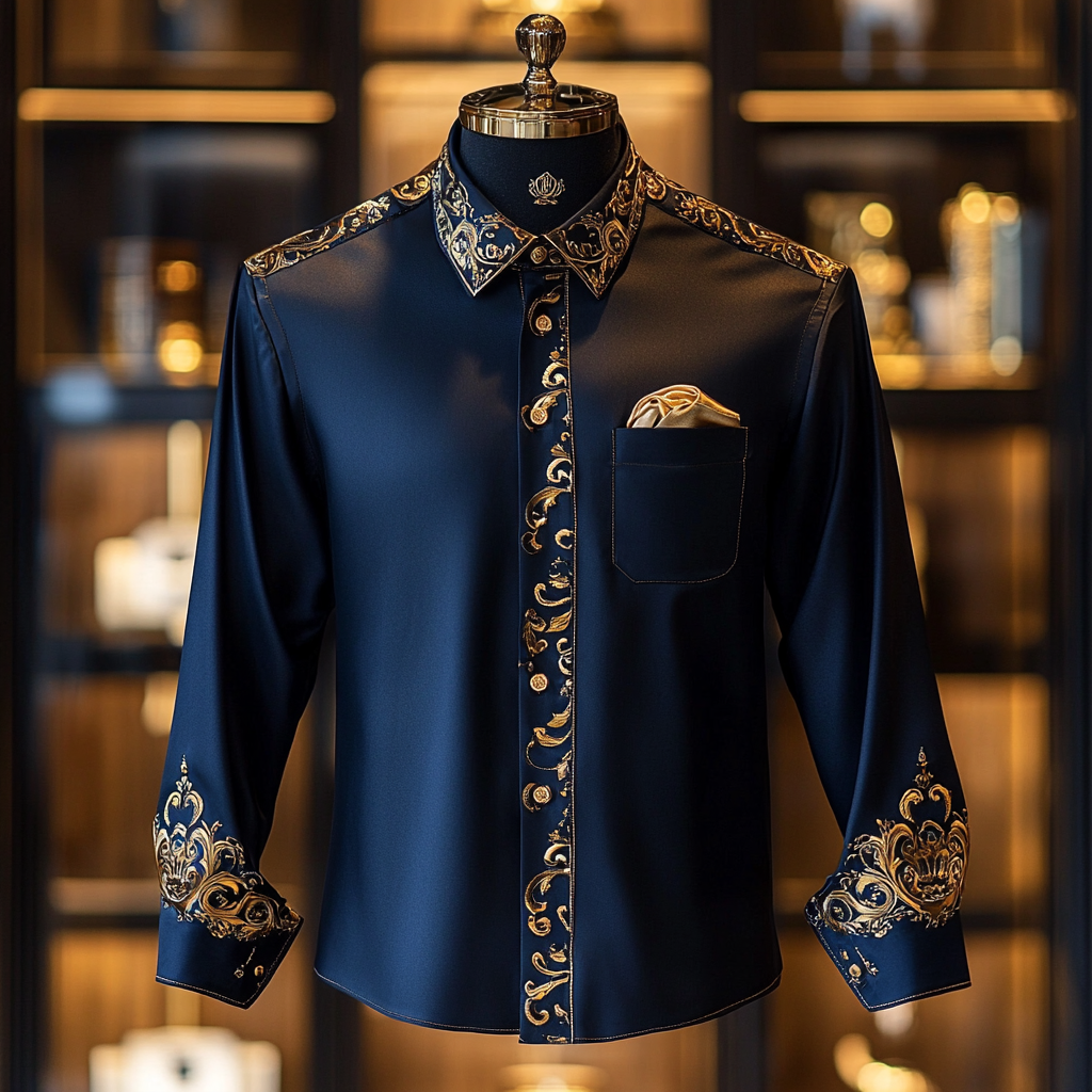 TomsloverBarocco Shirt Men's Long Sleeve Shirts 