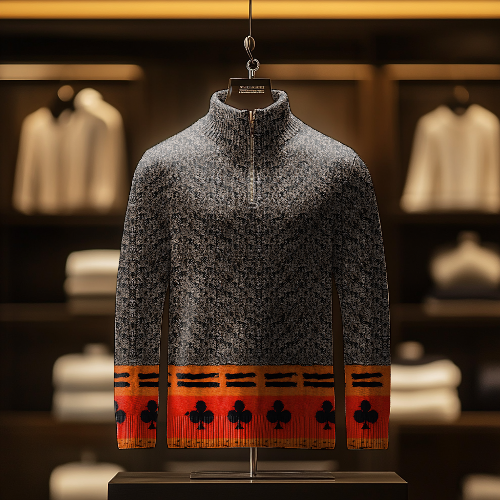 Men's Casual Long Sleeve Half Zip Shirt