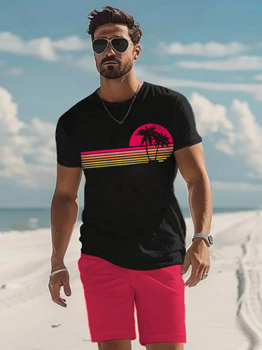 Men's  Print Polo Set Polo Shirt