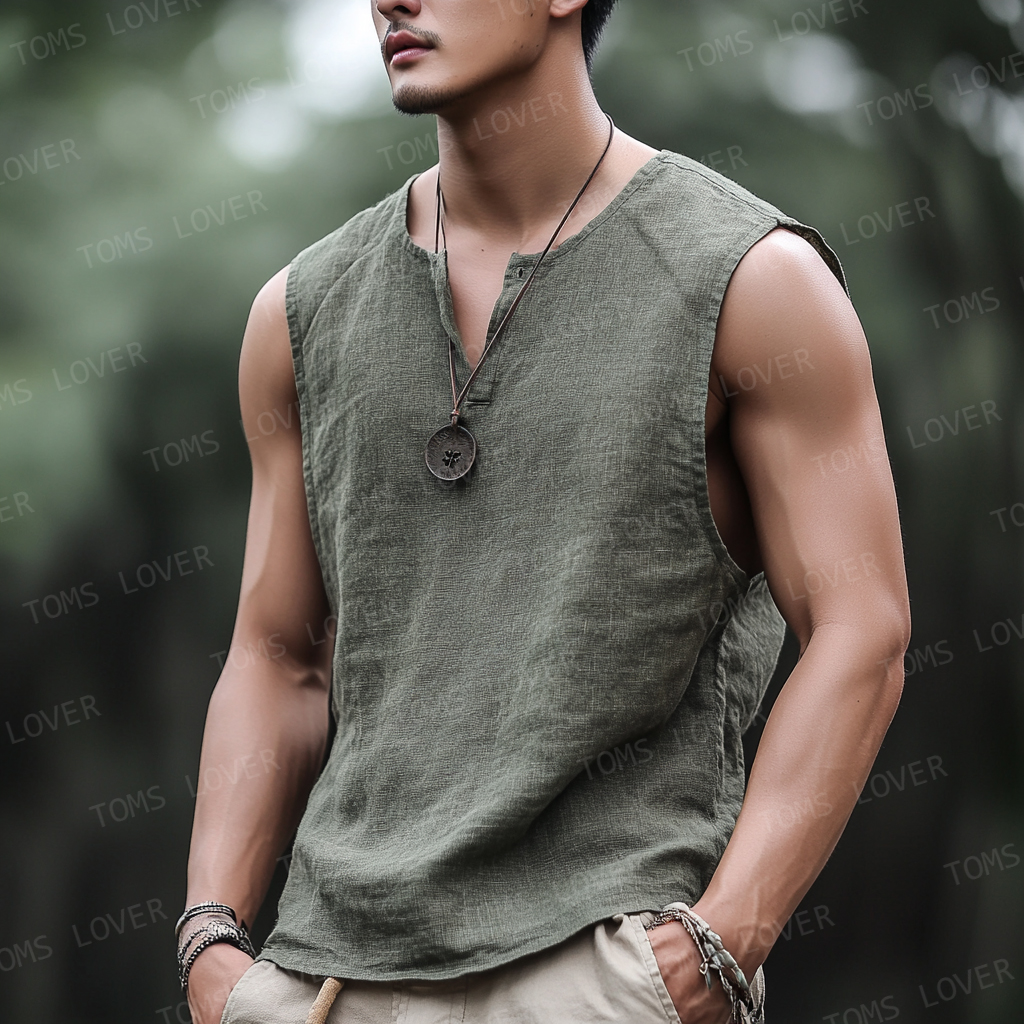 Men's Linen Tank top for men