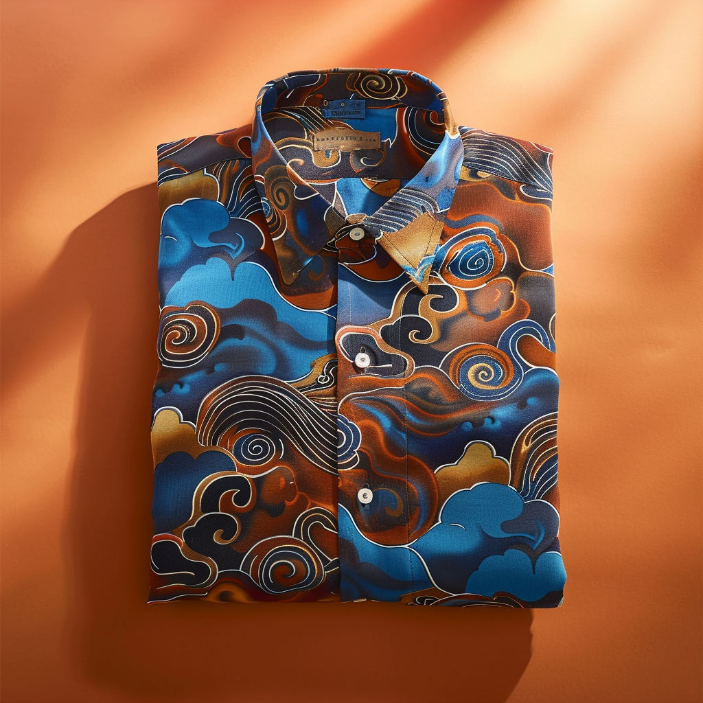 TomsloverSea of ​​Clouds Abstract Art Print Regular Shirt 