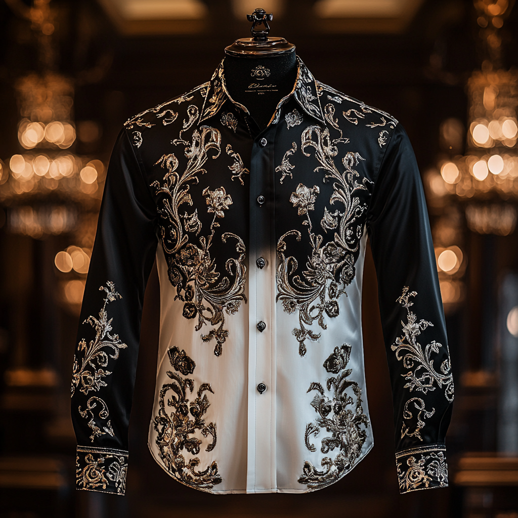 TomsloverBarocco Shirt Men's Long Sleeve Shirts 