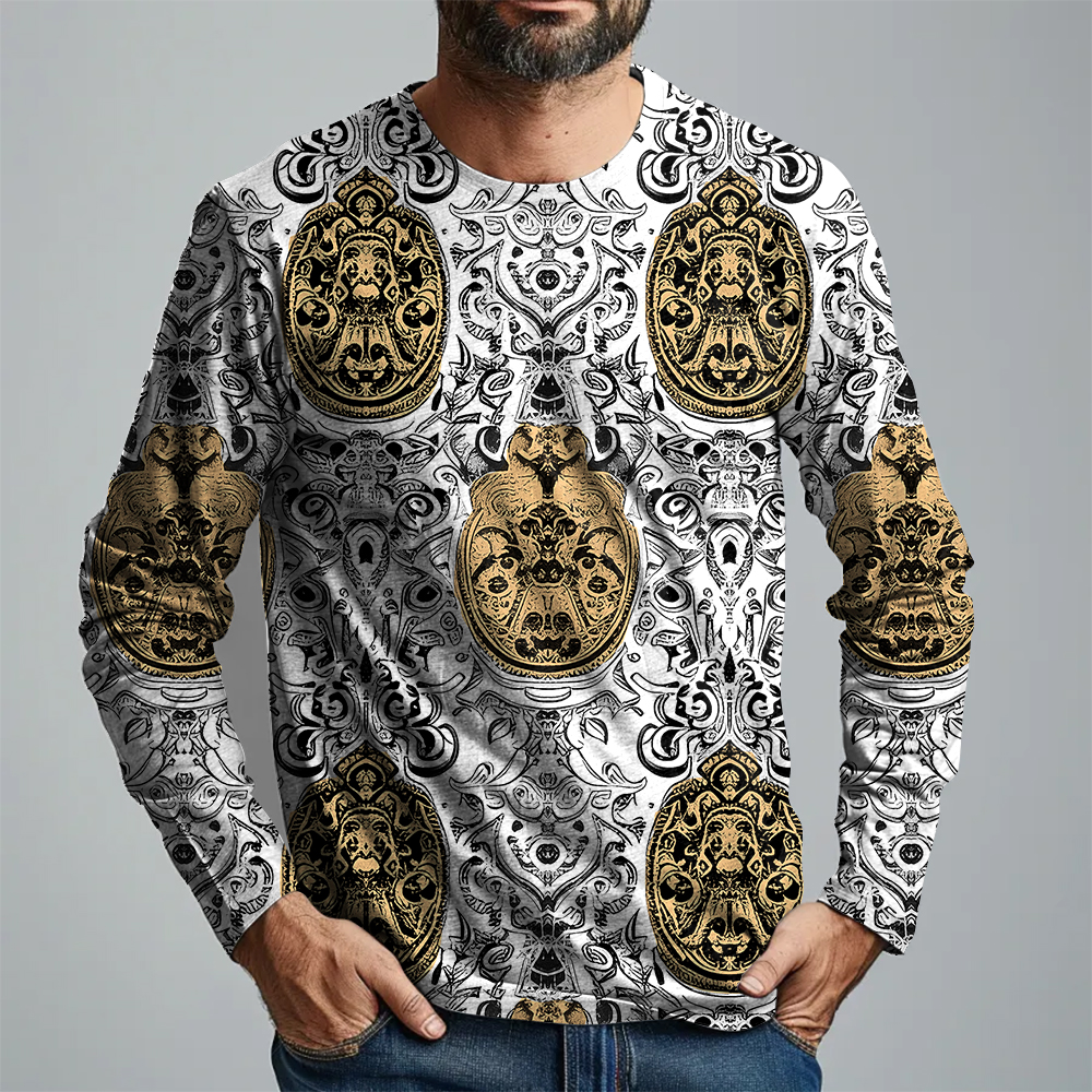 TomsloverPrint Pullover Long Sleeve Casual Tee