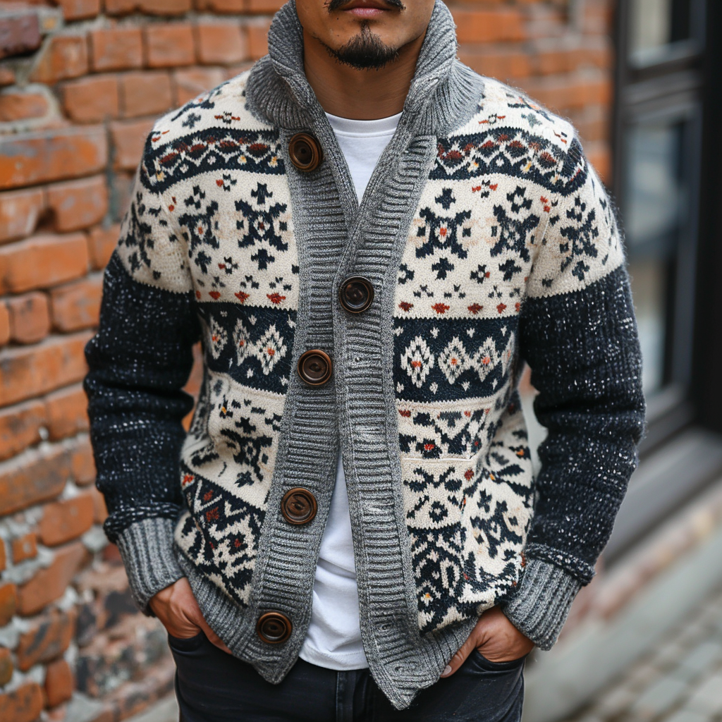 Men's Business Cardigan Sweater Cardigan Button Sweater