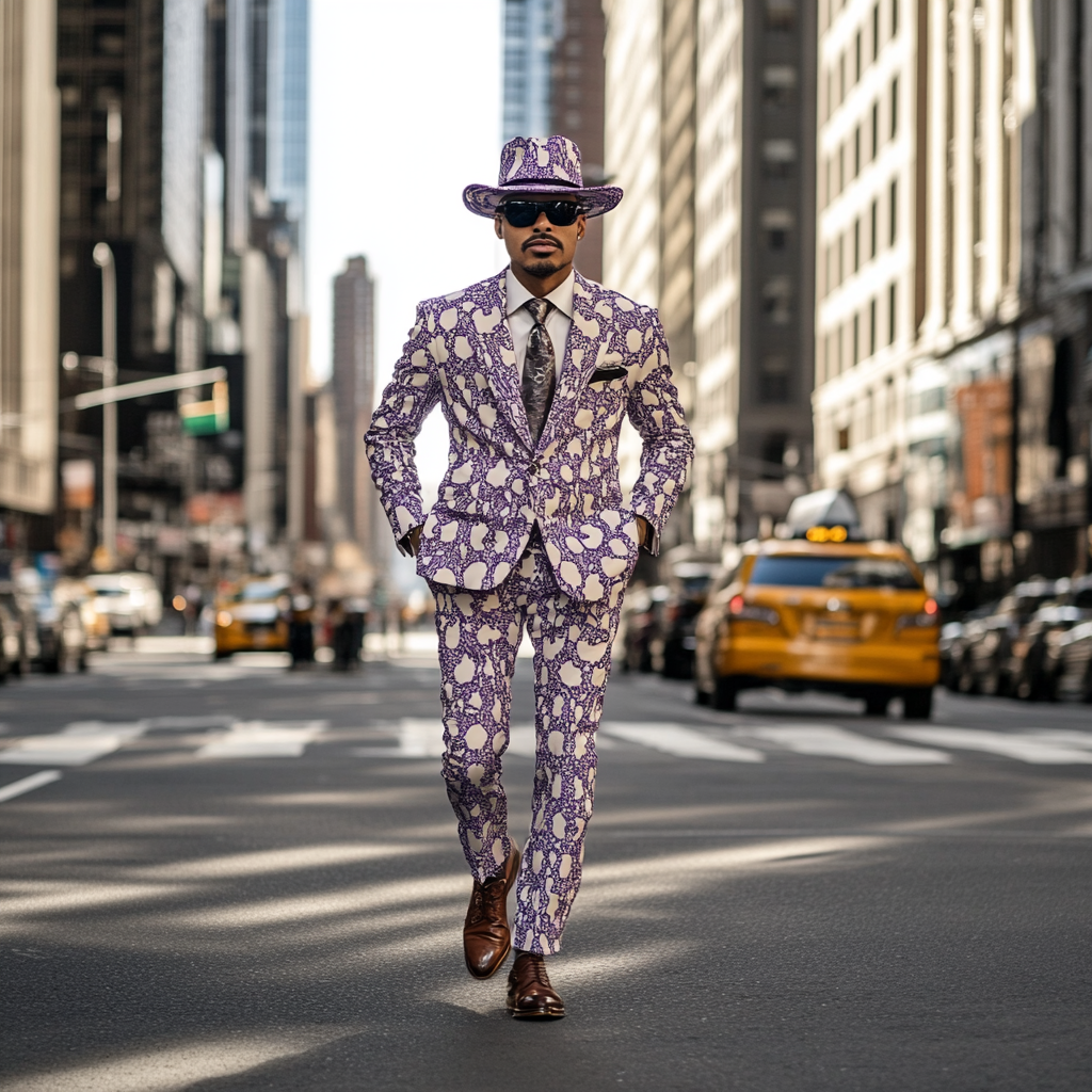 Men's single breasted regular fit suit blazer trousers set