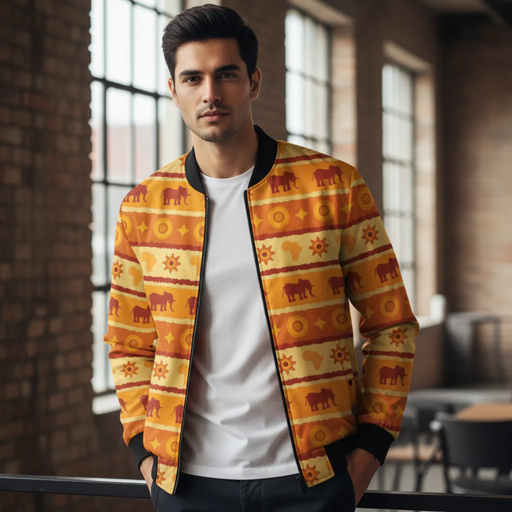 Men's Fashion Printed Zipper Jacket