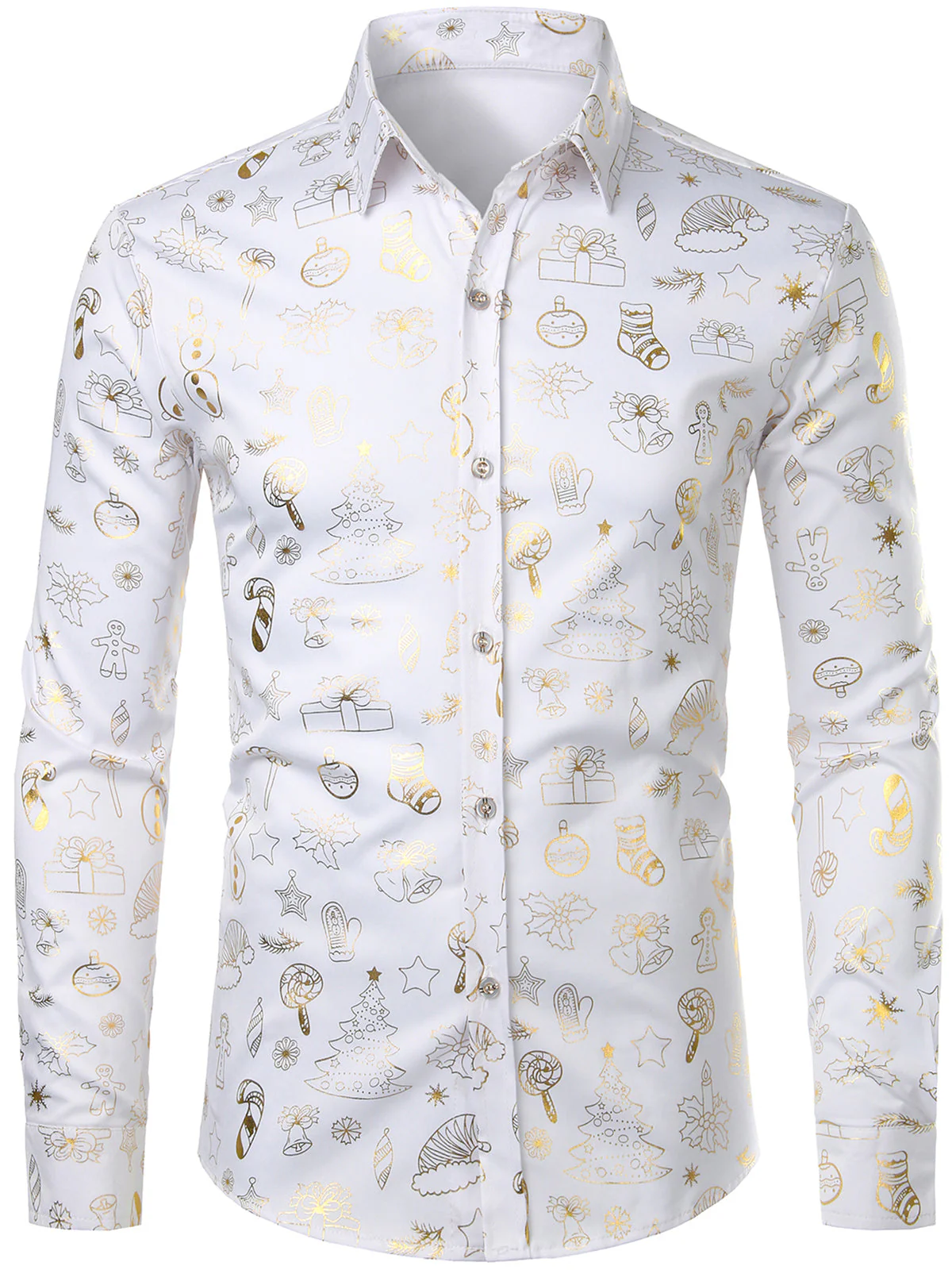 Men's Vintage Print Casual Fashion Button Long Sleeve Shirt
