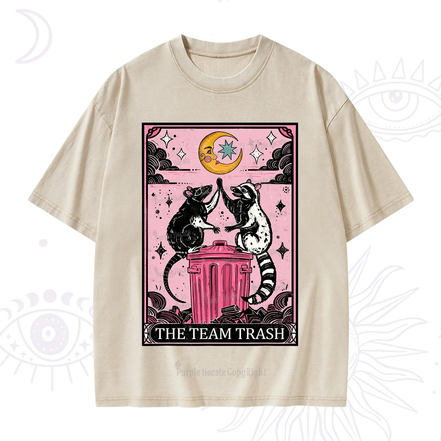 Unisex casual short-sleeved pullover  Printed washed Tee shirt