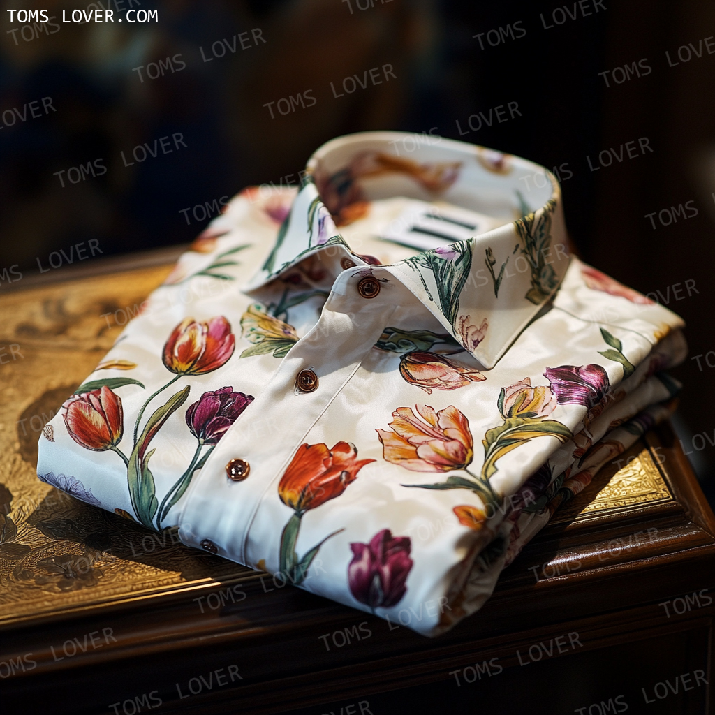 Tulip flower print shirt for men