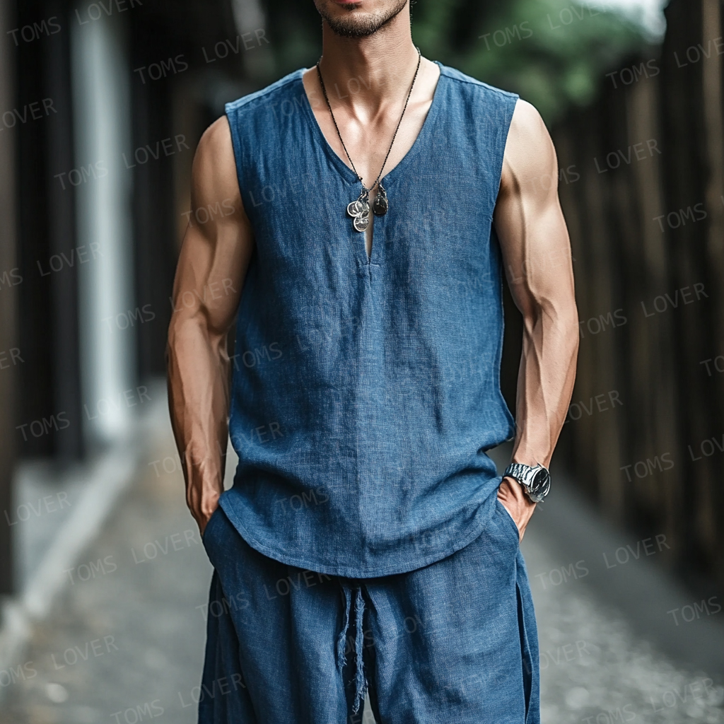 Men's Linen Tank top for men
