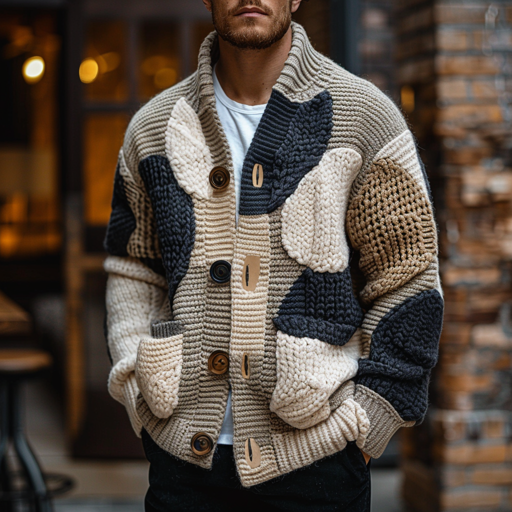 Men's Business Cardigan Sweater Cardigan Button Sweater