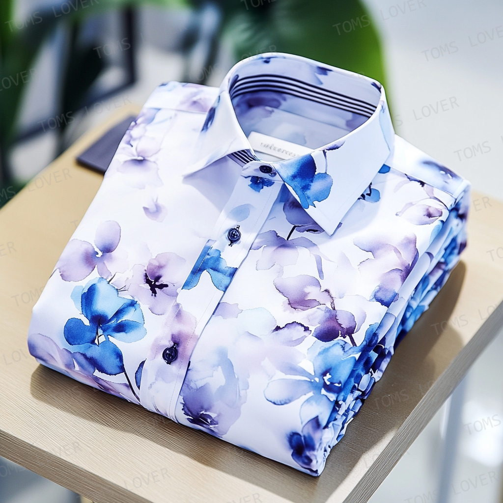 Men's casual Floral watercolor print shirt